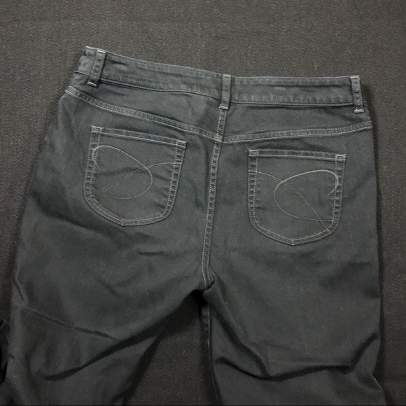 Chicos Platinum Black Denim Jeans Women Sz2 Short - Picture 3 of 8